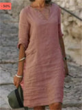 Tarian Solid Loose Fit Casual Dress