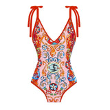 Gemese Painted Print One-piece & Cover Up