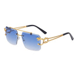 Retro Rimless Steampunk Sunglasses