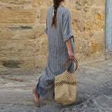 Vivi Breathable Loose Striped Maxi Dress