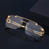 Retro Rimless Steampunk Sunglasses