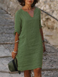 Tarian Solid Loose Fit Casual Dress