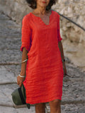 Tarian Solid Loose Fit Casual Dress