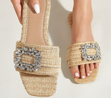 Silvia Cane Crystal Sandals