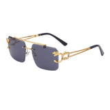 Retro Rimless Steampunk Sunglasses