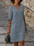 Tarian Solid Loose Fit Casual Dress