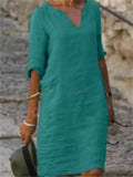 Tarian Solid Loose Fit Casual Dress