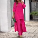 Fabiana Solid Color Top & Pant Set