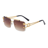 Retro Rimless Steampunk Sunglasses